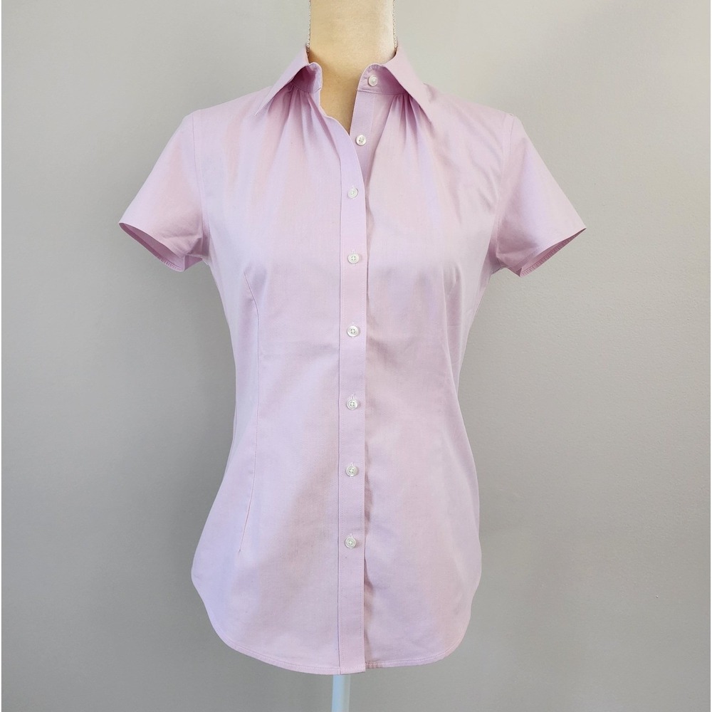 BROOKS BROTHERS 346 Size 4/Small Pink Short Sleeve Tailored Fit Non-Iron Shirt - Picture 3 of 8